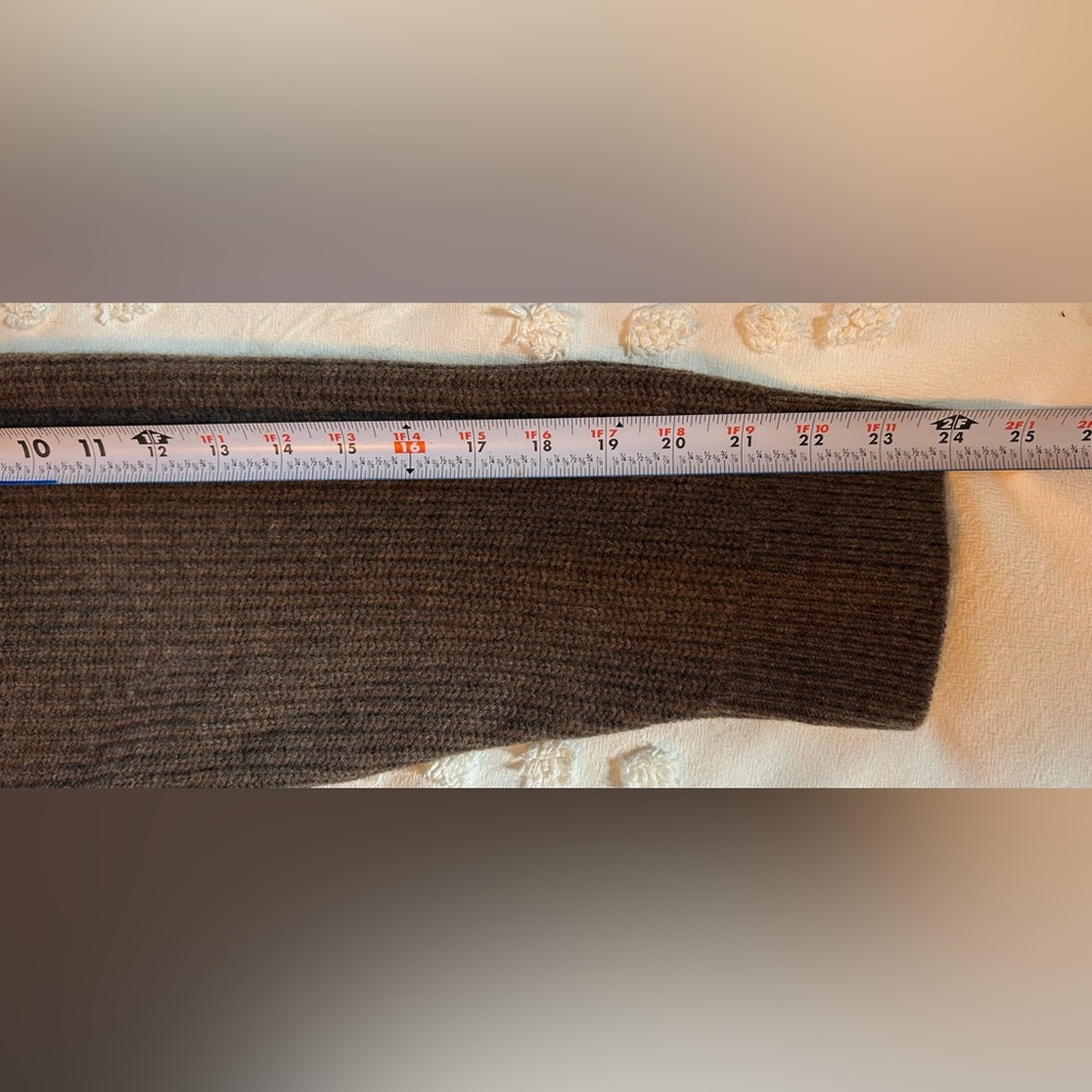 Chocolate Brown Mongolian Cashmere Oversized Boyfriend Cardigan Sweater - Picture 10 of 10